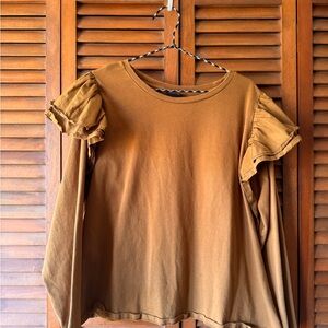 Who What Wear Long Sleeve Ruffled Top